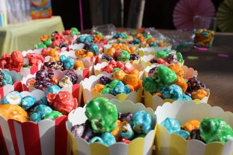 Rainbow Popcorn Stock Photos
