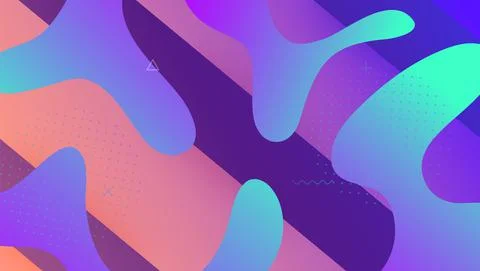 Rainbow Poster. Flat Landing Page. Violet Vibrant Background. Wa Stock Illustration