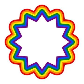 Rainbow Pride Flag LGBT in Dodecagonal Shape Stock-Illustration