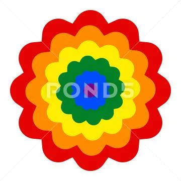 Rainbow Pride Flag LGBT in Dodecagonal Shape Ilustração Stock