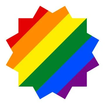 Rainbow Pride Flag LGBT in Dodecagonal Shape Stock-Illustration