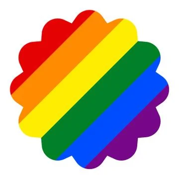 Rainbow Pride Flag LGBT in Dodecagonal Shape Illustrazione stock