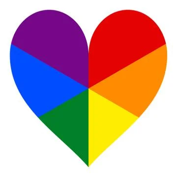 Rainbow Pride Flag LGBT Movement in Heart Shape Illustrazione stock