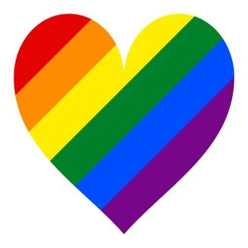 Rainbow Pride Flag LGBT Movement in Heart Shape Illustrazione stock