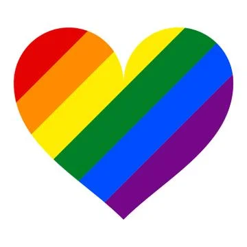 Rainbow Pride Flag LGBT Movement in Heart Shape Illustrazione stock
