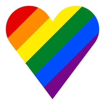 Rainbow Pride Flag LGBT Movement in Heart Shape 스톡 일러스트
