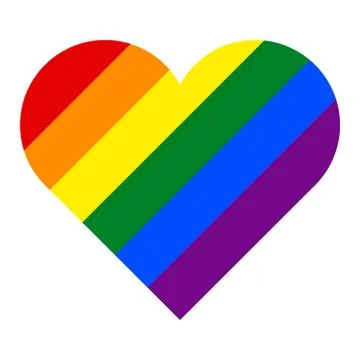 Rainbow Pride Flag LGBT Movement in Heart Shape Stock Illustration