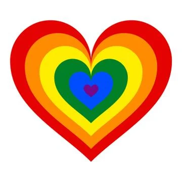 Rainbow Pride Flag LGBT Movement in Heart Shape Illustrazione stock