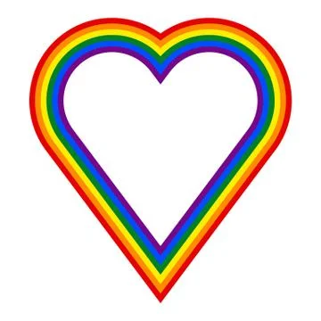 Rainbow Pride Flag LGBT Movement in Heart Shape Иллюстрация