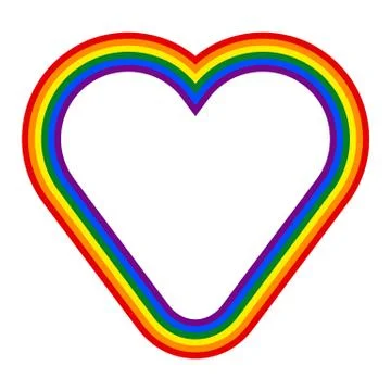Rainbow Pride Flag LGBT Movement in Heart Shape 스톡 일러스트