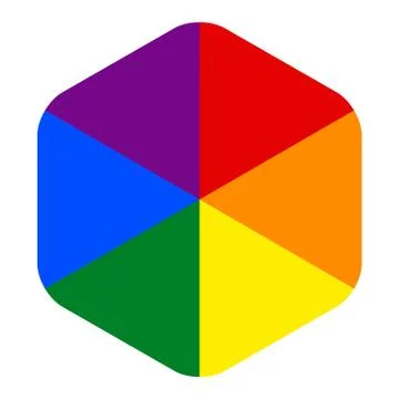 Rainbow Pride Flag LGBT Movement in Hexagon Shape 스톡 일러스트