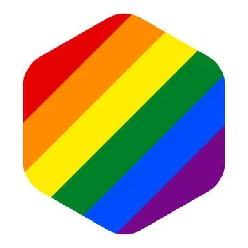 Rainbow Pride Flag LGBT Movement in Hexagon Shape 스톡 일러스트