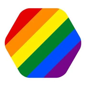 Rainbow Pride Flag LGBT Movement in Hexagon Shape Illustrazione stock