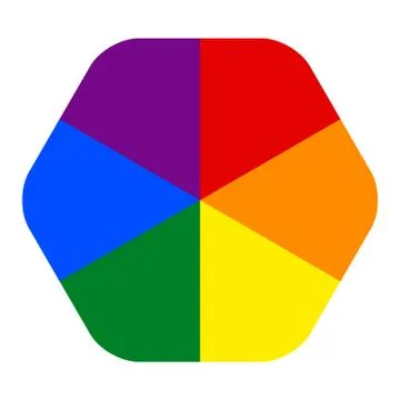 Rainbow Pride Flag LGBT Movement in Hexagon Shape Illustrazione stock