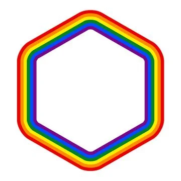 Rainbow Pride Flag LGBT Movement in Hexagon Shape Illustrazione stock