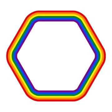 Rainbow Pride Flag LGBT Movement in Hexagon Shape Illustrazione stock