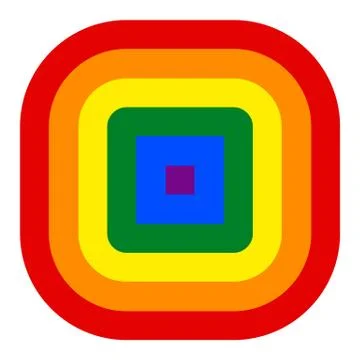 Rainbow Pride Flag LGBT Movement in Square Shape Иллюстрация