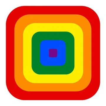 Rainbow Pride Flag LGBT Movement in Square Shape Stock Illustration