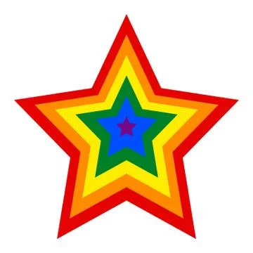 Rainbow Pride Flag LGBT Movement in Star Shape Illustrazione stock