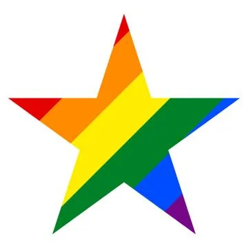 Rainbow Pride Flag LGBT Movement in Star Shape Illustrazione stock