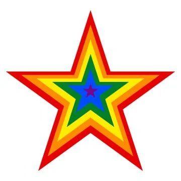 Rainbow Pride Flag LGBT Movement in Star Shape Illustrazione stock