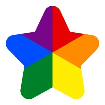 Rainbow Pride Flag LGBT Movement in Star Shape Illustrazione stock