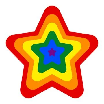 Rainbow Pride Flag LGBT Movement in Star Shape Illustrazione stock