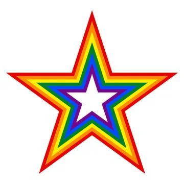 Rainbow Pride Flag LGBT Movement in Star Shape Illustrazione stock