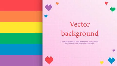Rainbow Pride Flag with place for text. LGBTQ Pride vector background Illustrazione stock