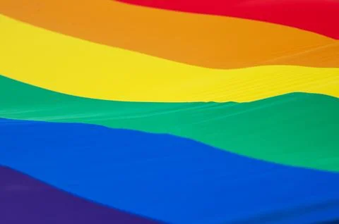 Rainbow Pride Flag Texture with Colorful Stripes Stock Photos