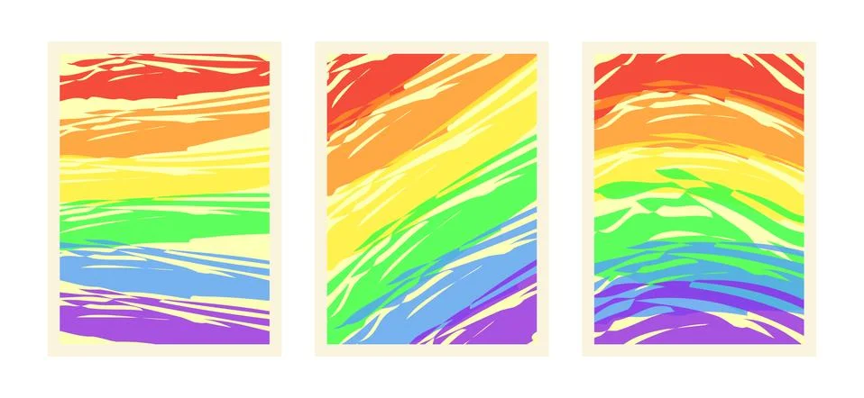 Rainbow Pride posters Stock Illustration