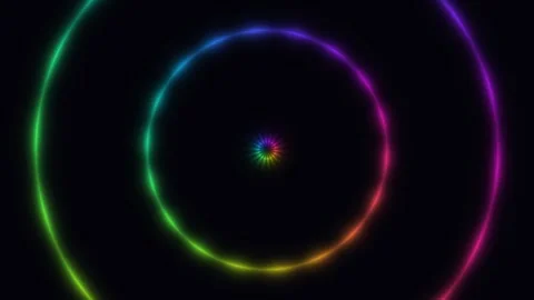 Rainbow Prism Flare Background with Glowing Rings Stock Footage 342710263