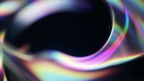 Rainbow Prism Glass Refraction Animation with Flowing Iridescent Light Wave Stock-Footage 340575978