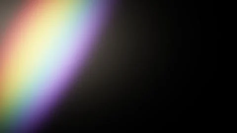 Rainbow prism light leak overlay on black background Видео 348281871