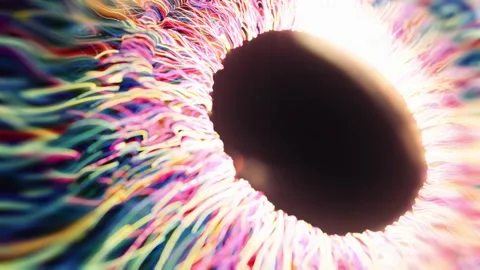 Rainbow psychedelic eye, contracting pupil. Rainbow psychedelic eye, contracting Stock Footage 139827111