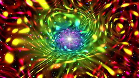 Rainbow psychedelic tunnel D3 Stock Footage 288394180