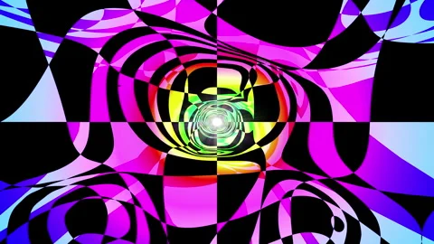 Rainbow psychedelic tunnel E2 Stock Footage 288398389
