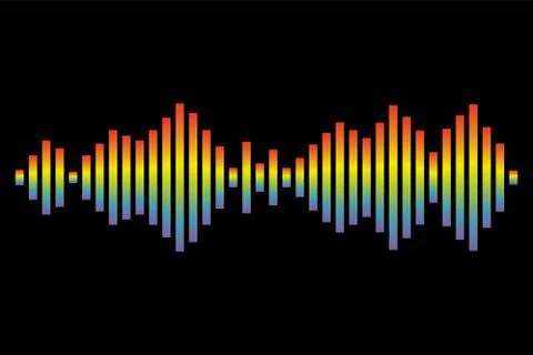 Rainbow Pulse music player. Audio rainbow wave logo Stock Illustration