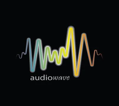 Rainbow pulse player logo. Illustrazione stock