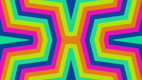 Rainbow Pulsing Geometric Abstract Background Loop Video stock 334638257