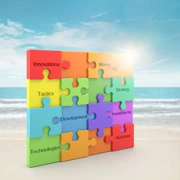 Rainbow puzzle concept Foto stock