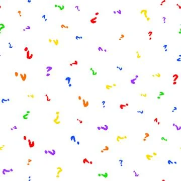 Rainbow Questions Pattern Painted Stock Illustration