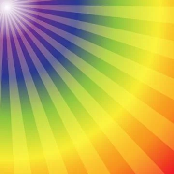 Rainbow radial rays abstract background Stock Illustration