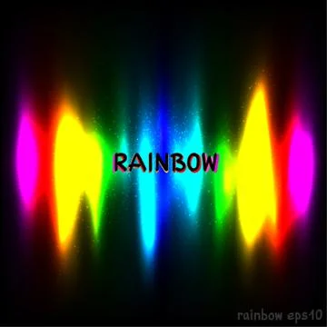 Rainbow radiance dark background Stock Illustration