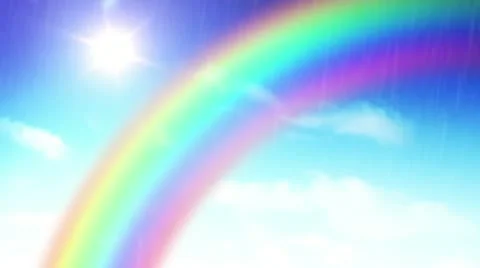 Rainbow, rain and clouds in time-lapse. HD 1080. Stock Footage 11292512