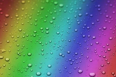 Rainbow rain drops Stock Photos