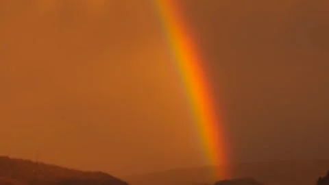 Rainbow raining evening Video stock 273698195