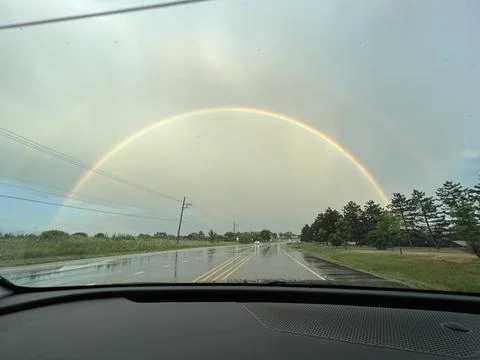Rainbow in rainy day Foto stock