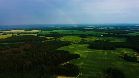 Rainbow in rainy weather. Sadness with a ray of happiness. Stock Footage 201786960