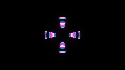 Rainbow rays pulsate on a black background Stock Footage 200413592